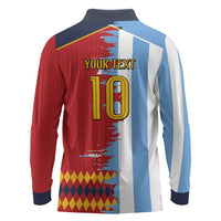 Custom Argentina and Spain Long Sleeve Polo Shirt 2026 Battle Finalissima