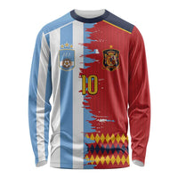 Custom Argentina and Spain Long Sleeve Shirt 2026 Battle Finalissima