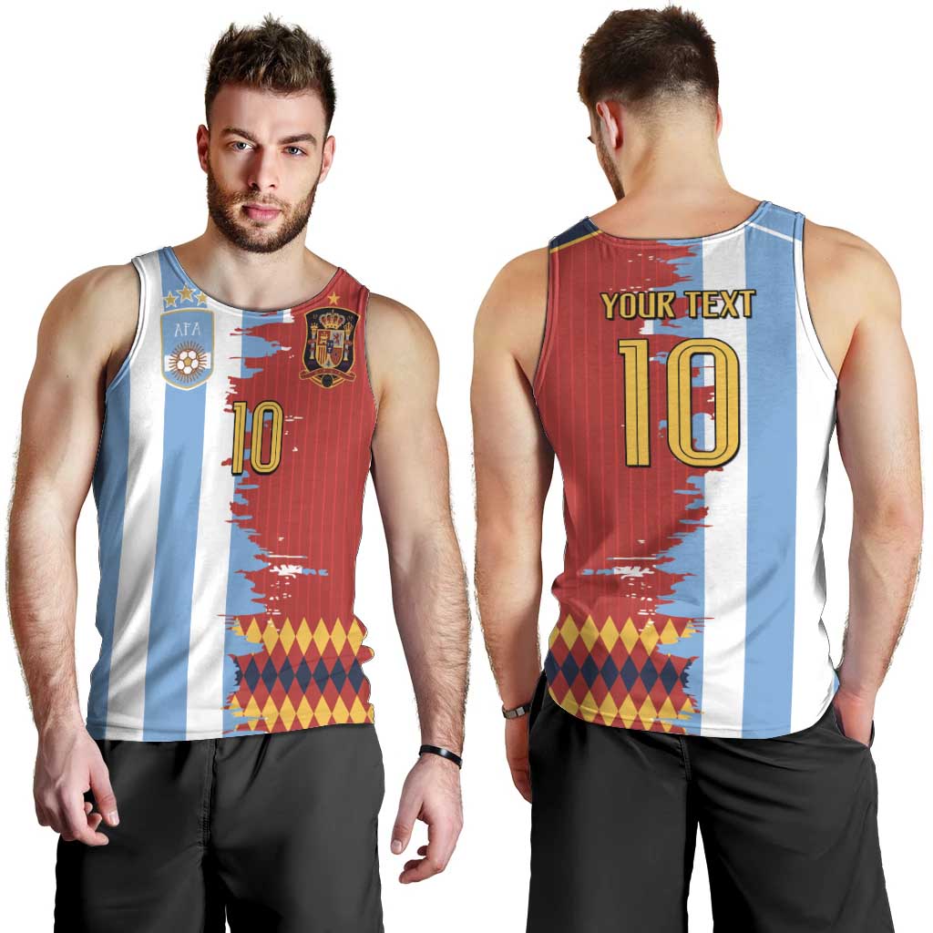 Custom Argentina and Spain Men Tank Top 2026 Battle Finalissima