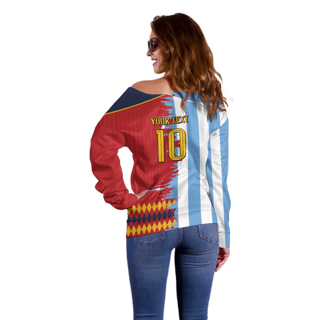 Custom Argentina and Spain Off Shoulder Sweater 2026 Battle Finalissima