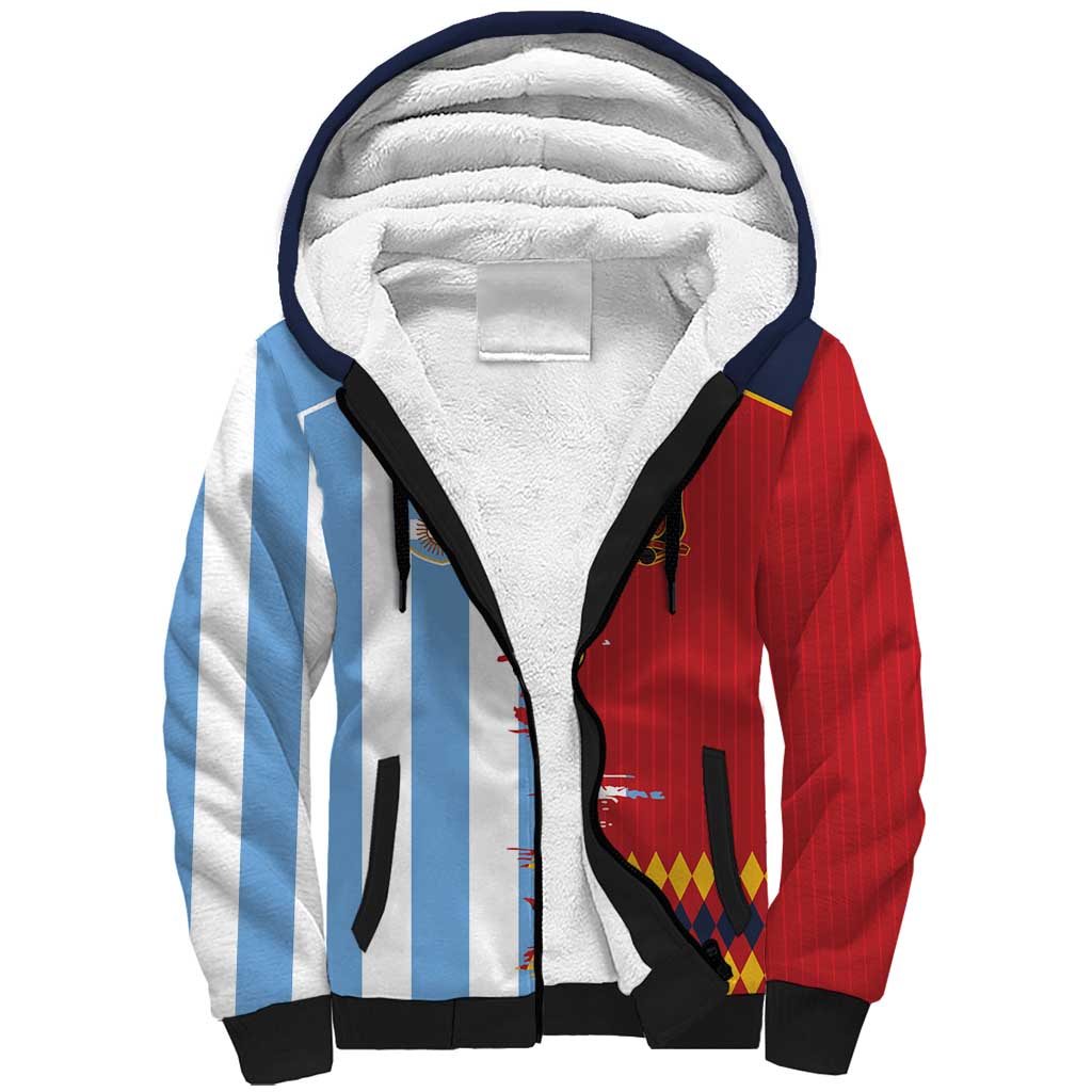 Custom Argentina and Spain Sherpa Hoodie 2026 Battle Finalissima