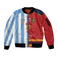 Custom Argentina and Spain Sleeve Zip Bomber Jacket 2026 Battle Finalissima