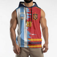 Custom Argentina and Spain Sleeveless Hoodie 2026 Battle Finalissima