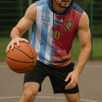 Custom Argentina and Spain Sleeveless Hoodie 2026 Battle Finalissima