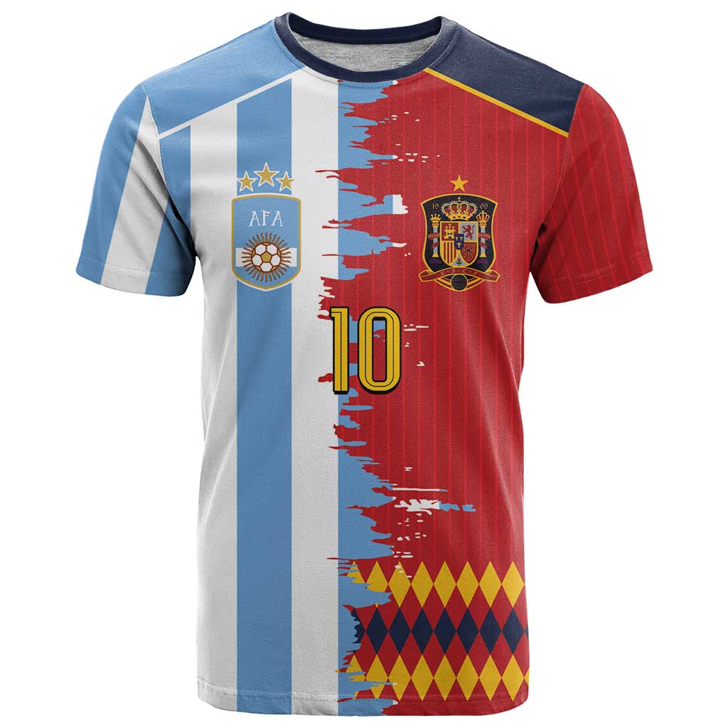 Custom Argentina and Spain T Shirt 2026 Battle Finalissima