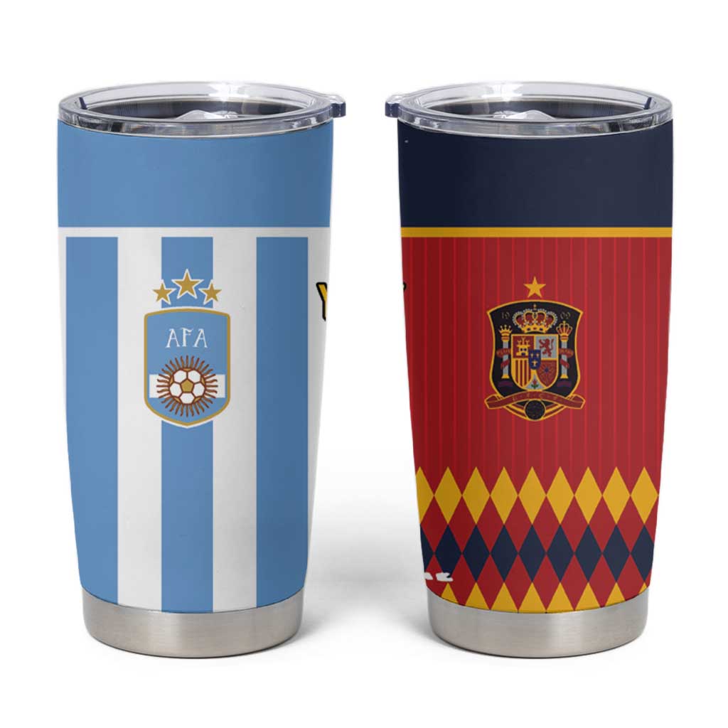Custom Argentina and Spain Tumbler Cup 2026 Battle Finalissima