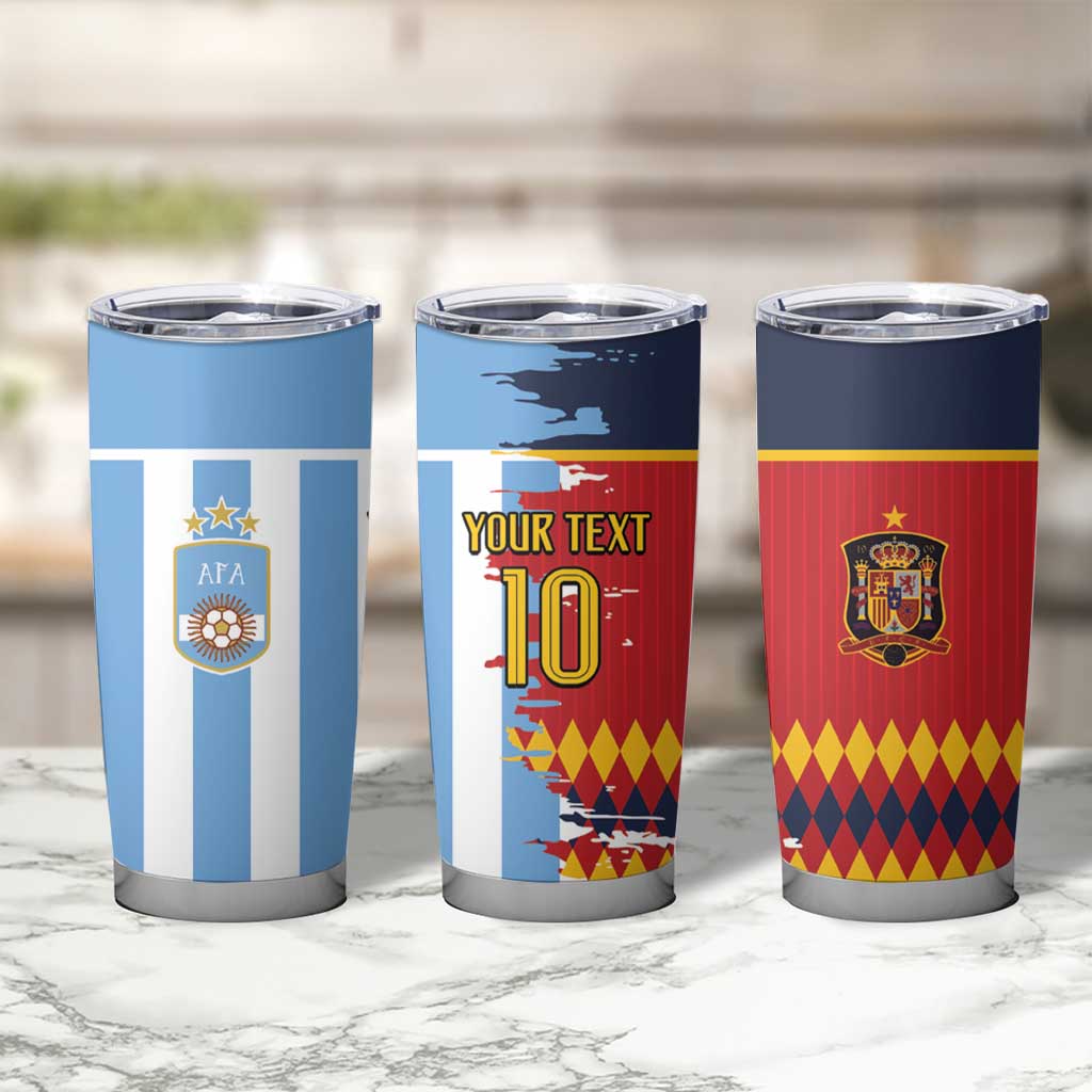 Custom Argentina and Spain Tumbler Cup 2026 Battle Finalissima