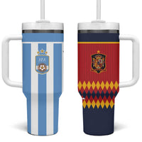 Custom Argentina and Spain Tumbler With Handle 2026 Battle Finalissima