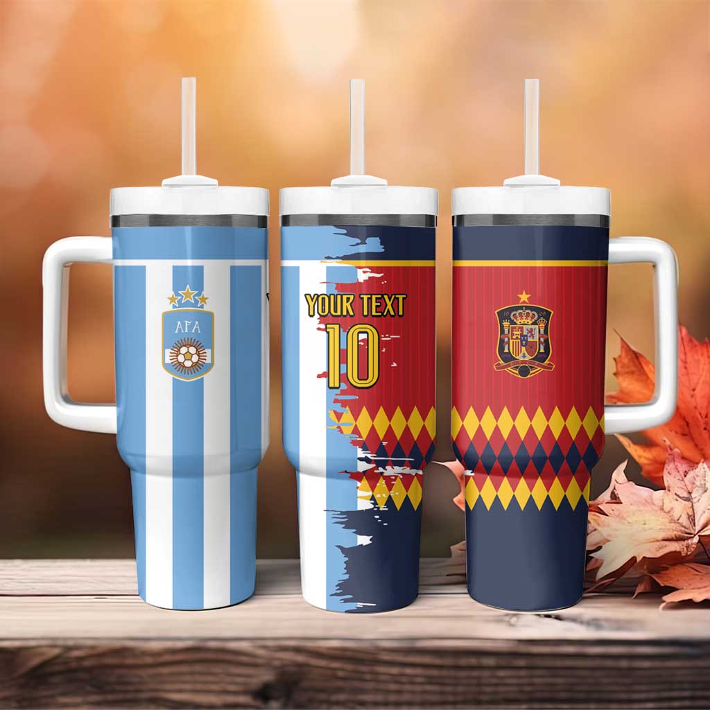 Custom Argentina and Spain Tumbler With Handle 2026 Battle Finalissima