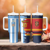Custom Argentina and Spain Tumbler With Handle 2026 Battle Finalissima