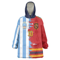Custom Argentina and Spain Wearable Blanket Hoodie 2026 Battle Finalissima