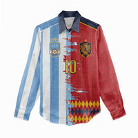 Custom Argentina and Spain Women Casual Shirt 2026 Battle Finalissima