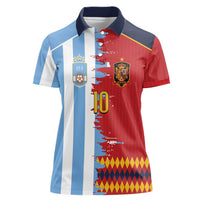 Custom Argentina and Spain Women Polo Shirt 2026 Battle Finalissima