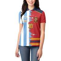 Custom Argentina and Spain Women Polo Shirt 2026 Battle Finalissima