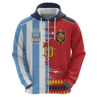 Custom Argentina and Spain Zip Hoodie 2026 Battle Finalissima