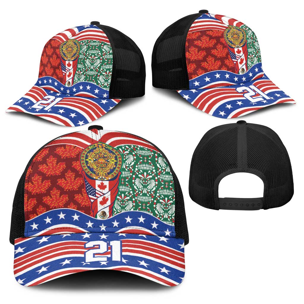 Custom Mexico Canada USA Baseball Net Cap World Nations Football 2026