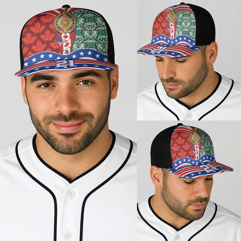 Custom Mexico Canada USA Baseball Net Cap World Nations Football 2026