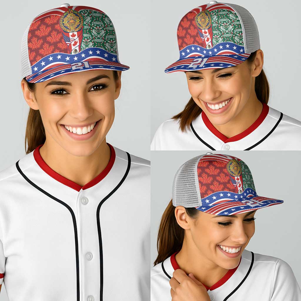 Custom Mexico Canada USA Baseball Net Cap World Nations Football 2026