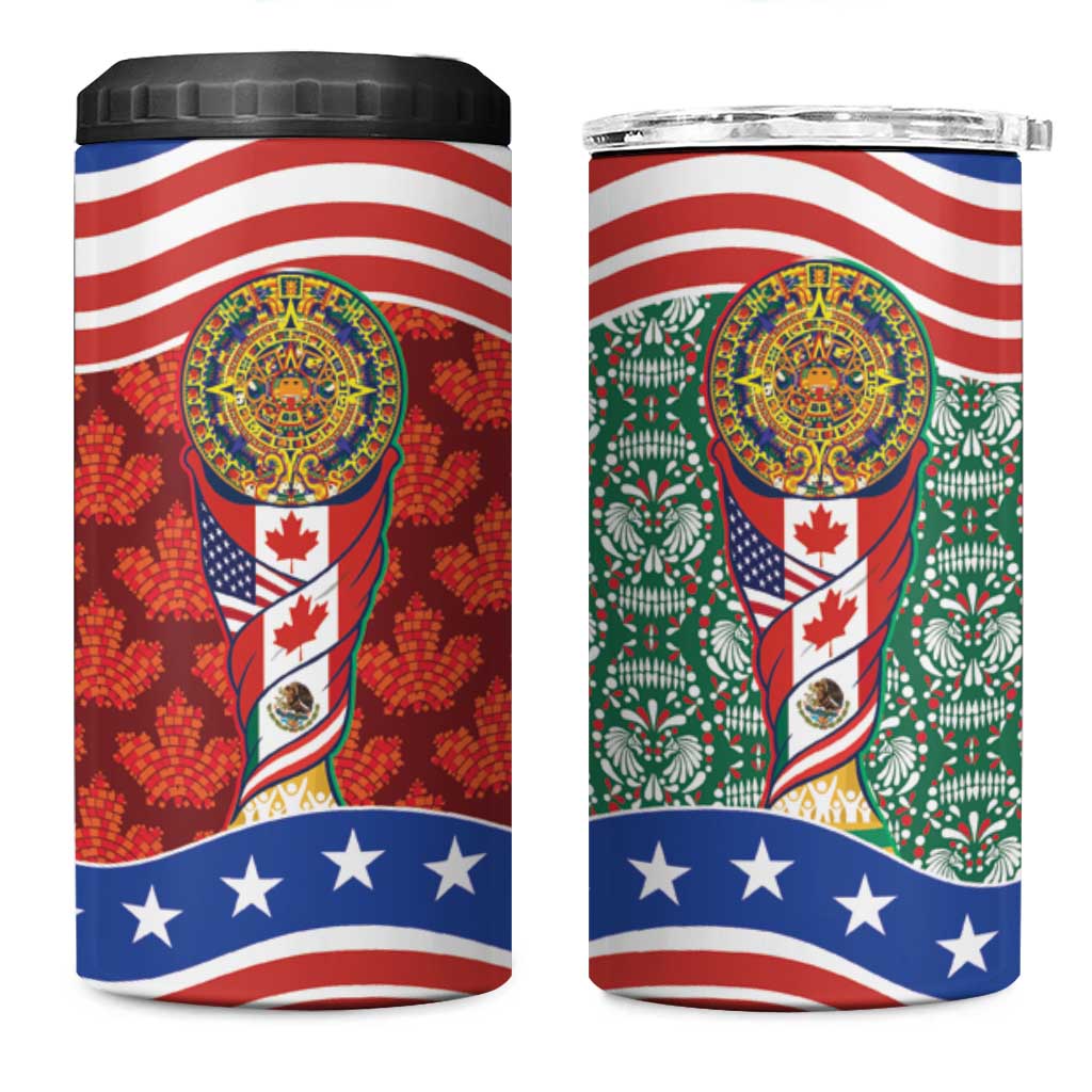 Custom Mexico Canada USA 4 in 1 Can Cooler Tumbler World Nations Football 2026