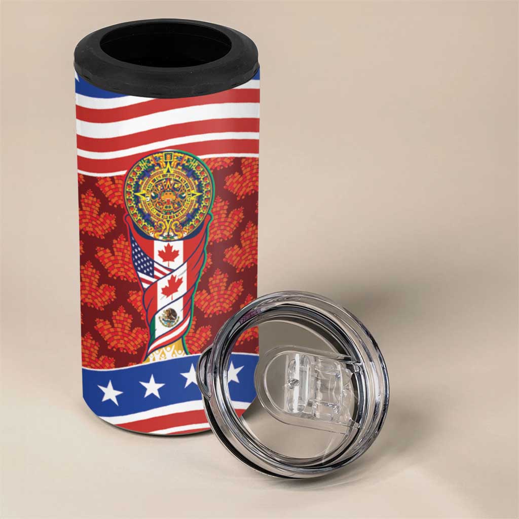 Custom Mexico Canada USA 4 in 1 Can Cooler Tumbler World Nations Football 2026