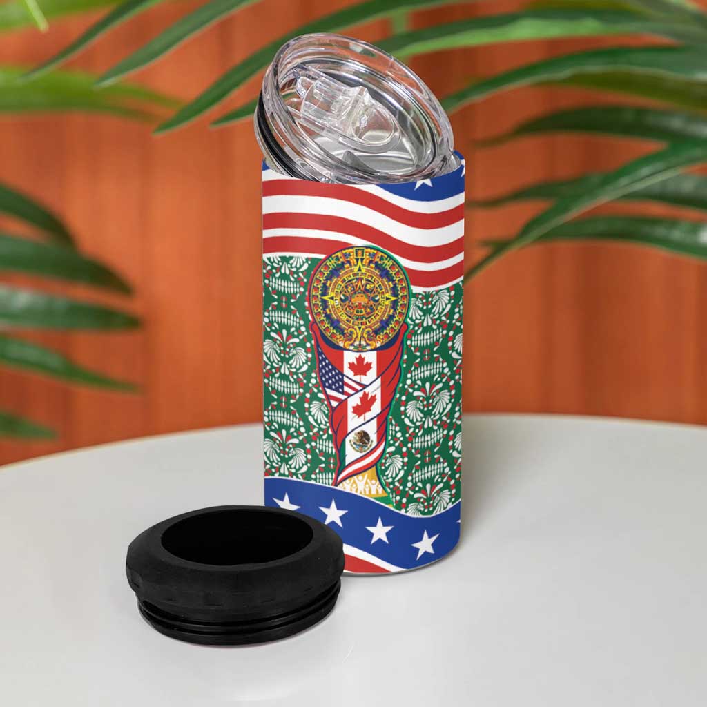 Custom Mexico Canada USA 4 in 1 Can Cooler Tumbler World Nations Football 2026