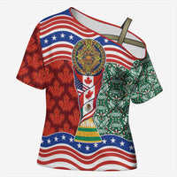 Custom Mexico Canada USA Cross Shoulder Shirt World Nations Football 2026