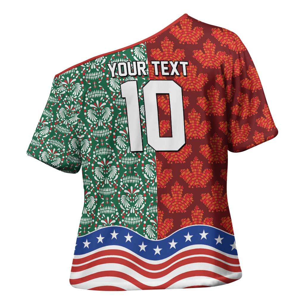 Custom Mexico Canada USA Cross Shoulder Shirt World Nations Football 2026