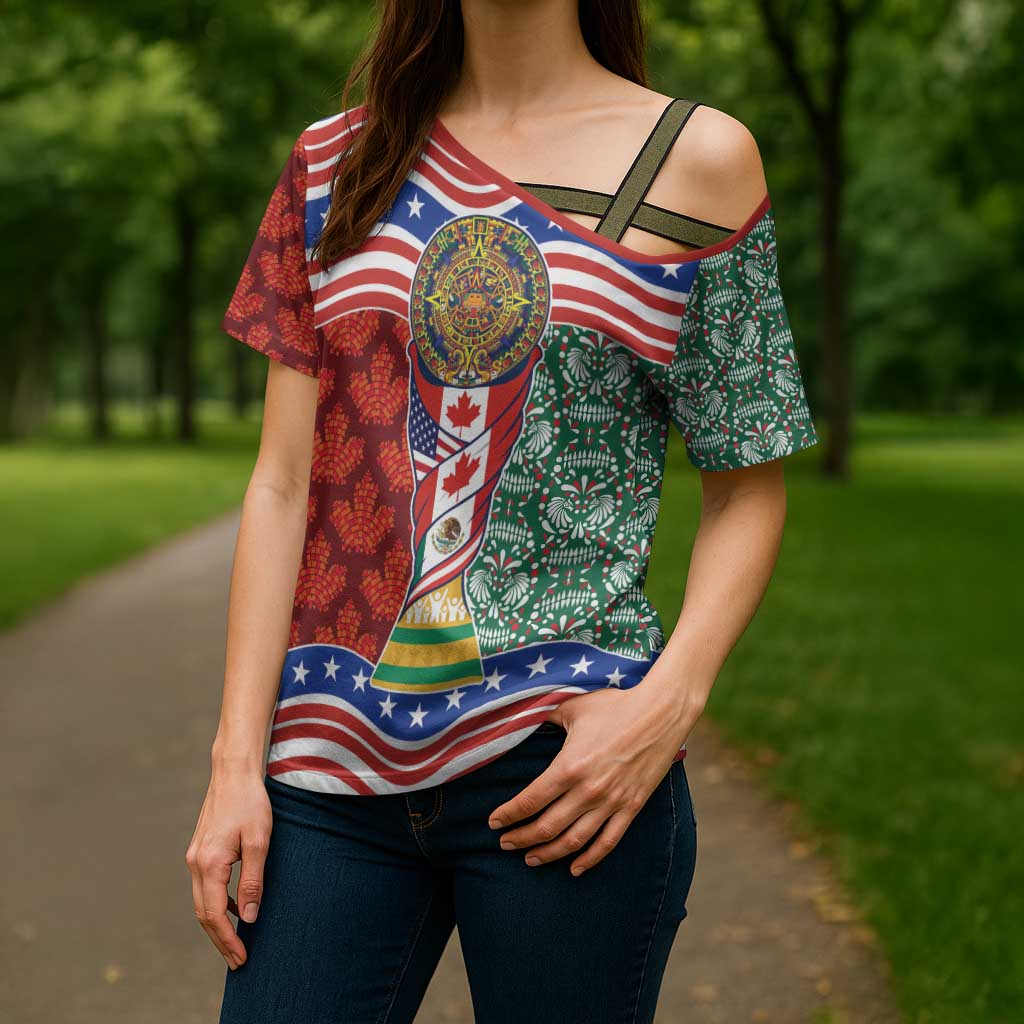 Custom Mexico Canada USA Cross Shoulder Shirt World Nations Football 2026