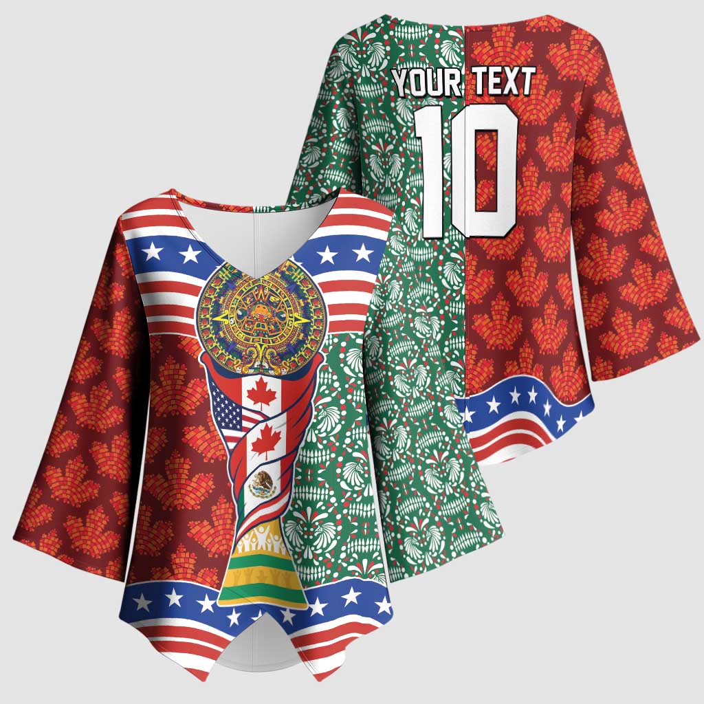 Custom Mexico Canada USA Kimono Sleeve Blouse World Nations Football 2026