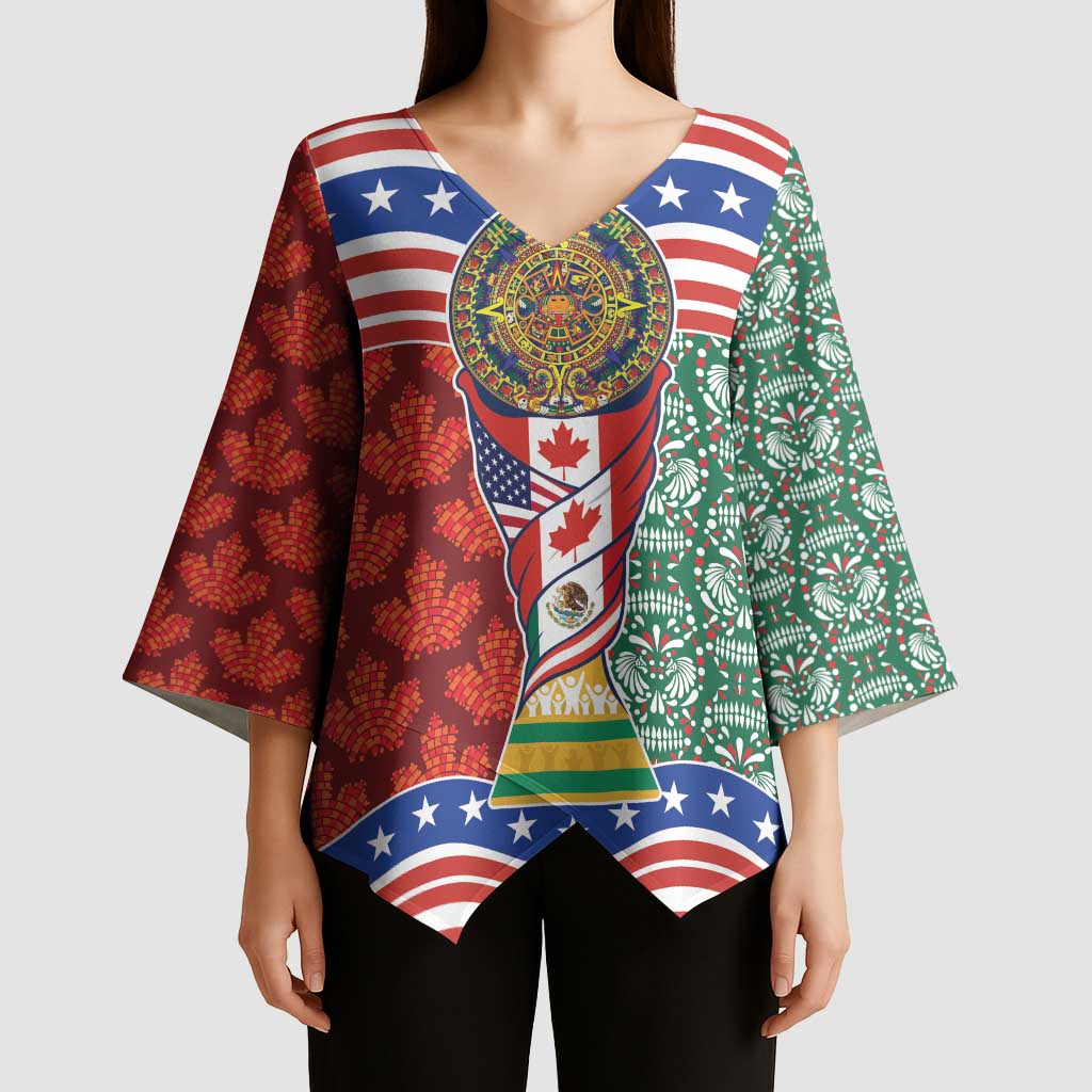 Custom Mexico Canada USA Kimono Sleeve Blouse World Nations Football 2026