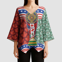Custom Mexico Canada USA Kimono Sleeve Blouse World Nations Football 2026