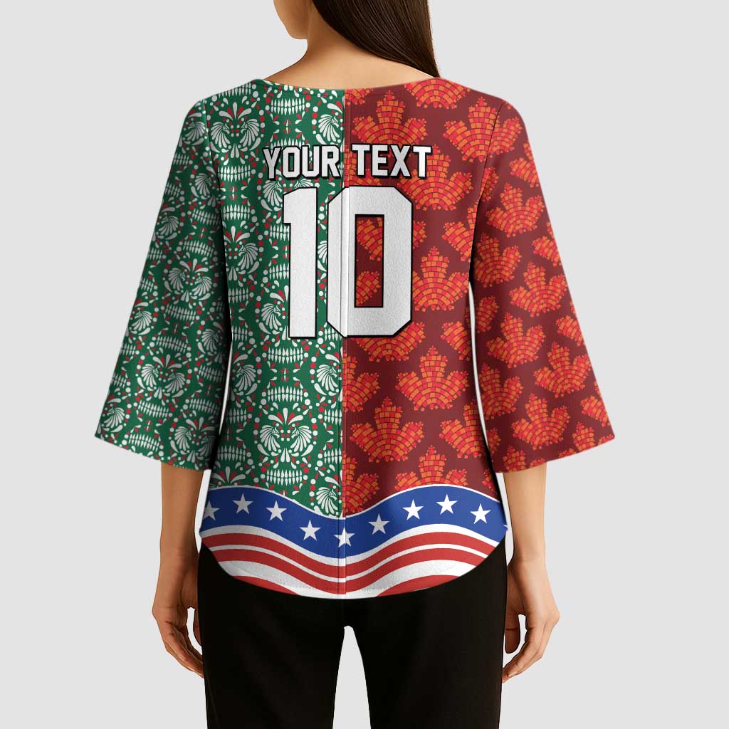 Custom Mexico Canada USA Kimono Sleeve Blouse World Nations Football 2026