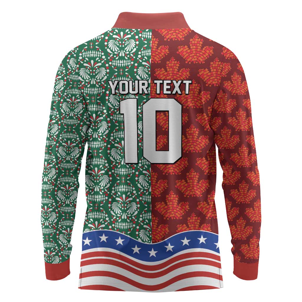 Custom Mexico Canada USA Long Sleeve Polo Shirt World Nations Football 2026