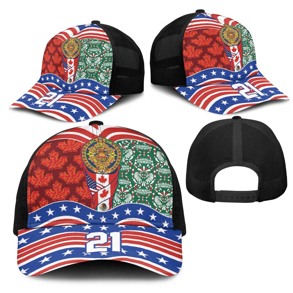 Custom Mexico Canada USA Mesh Trucker Cap World Nations Football 2026