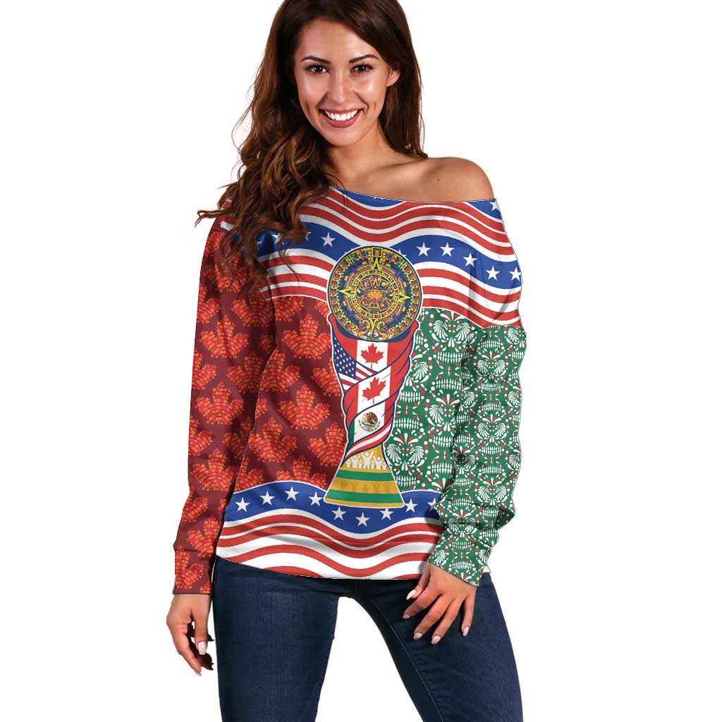 Custom Mexico Canada USA Off Shoulder Sweater World Nations Football 2026