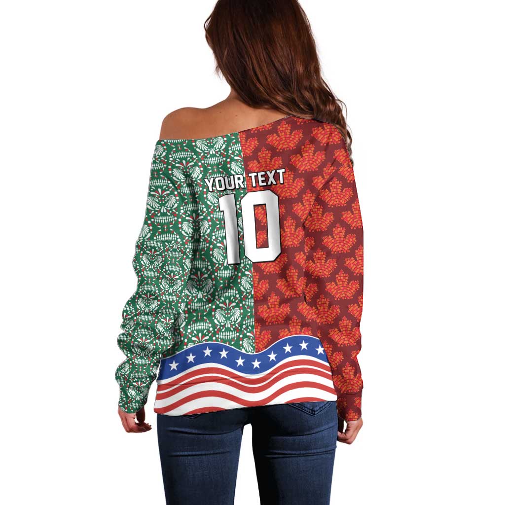 Custom Mexico Canada USA Off Shoulder Sweater World Nations Football 2026