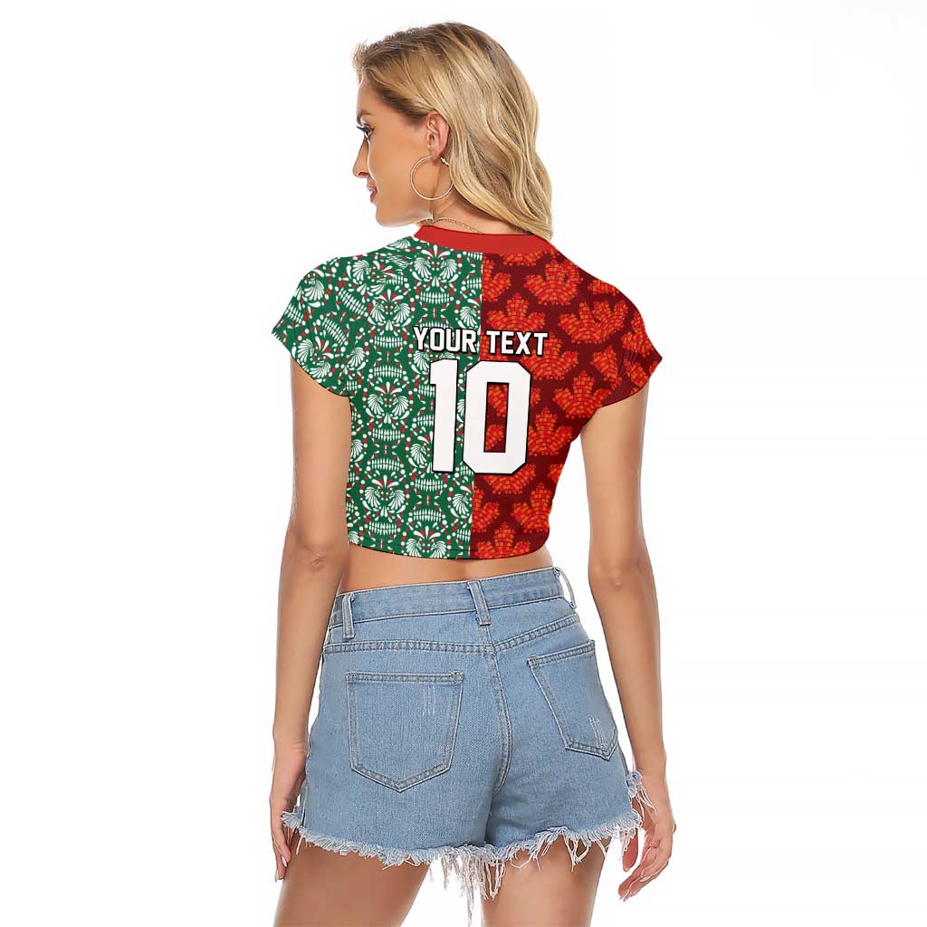 Custom Mexico Canada USA Raglan Cropped T Shirt World Nations Football 2026