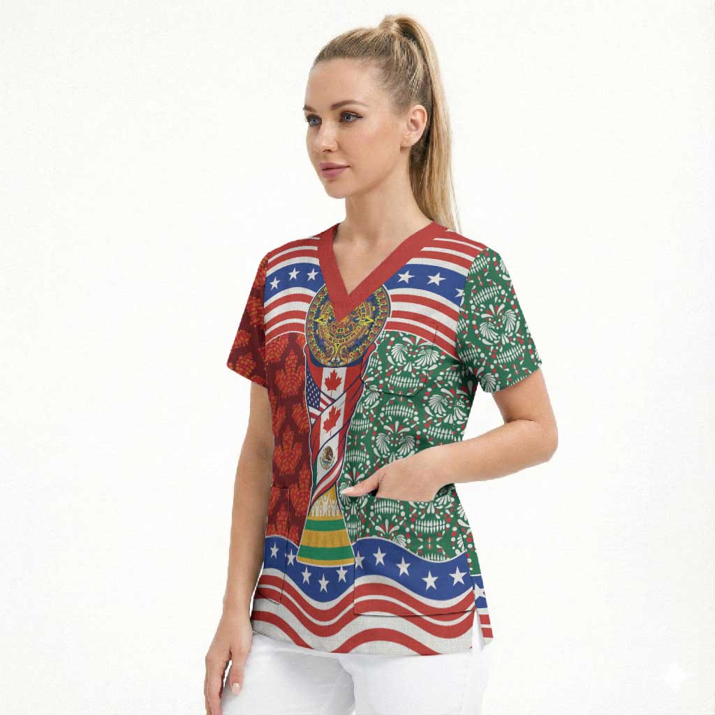 Custom Mexico Canada USA Scrub Top World Nations Football 2026