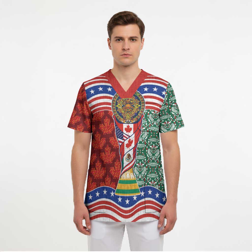 Custom Mexico Canada USA Scrub Top World Nations Football 2026