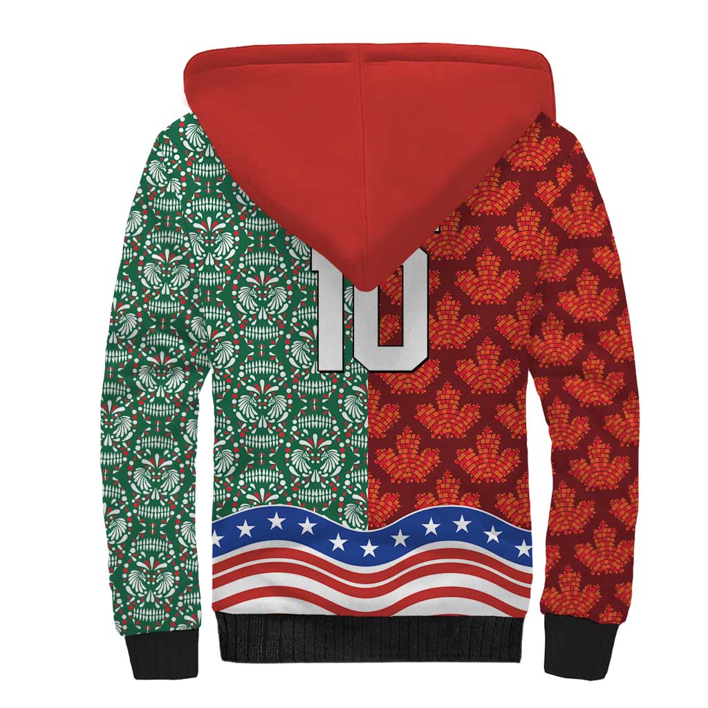 Custom Mexico Canada USA Sherpa Hoodie World Nations Football 2026