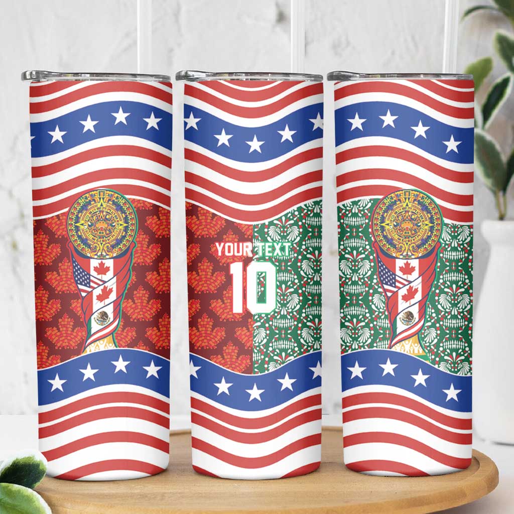 Custom Mexico Canada USA Skinny Tumbler World Nations Football 2026