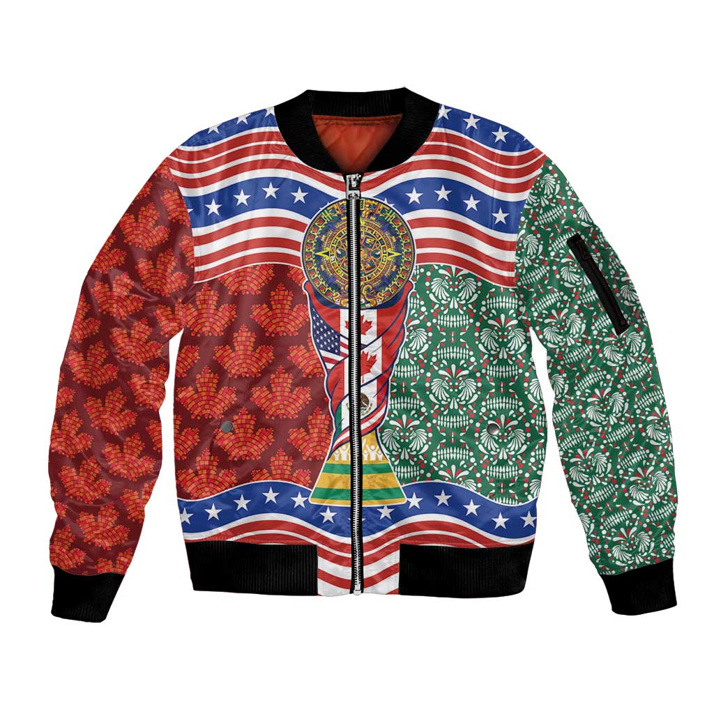Custom Mexico Canada USA Sleeve Zip Bomber Jacket World Nations Football 2026
