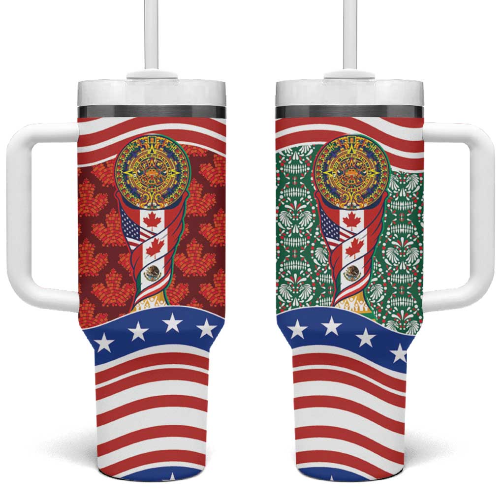 Custom Mexico Canada USA Tumbler With Handle World Nations Football 2026