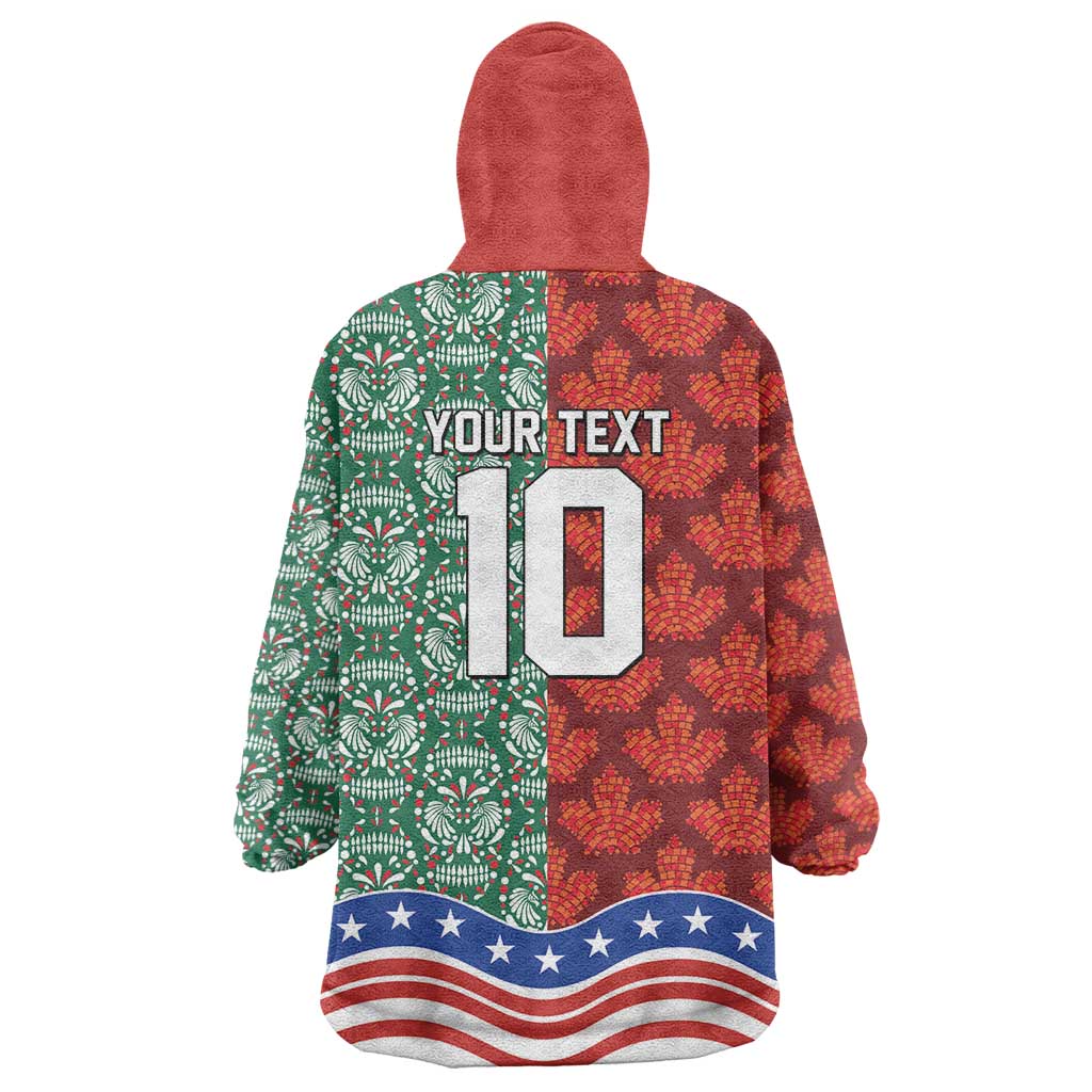 Custom Mexico Canada USA Wearable Blanket Hoodie World Nations Football 2026