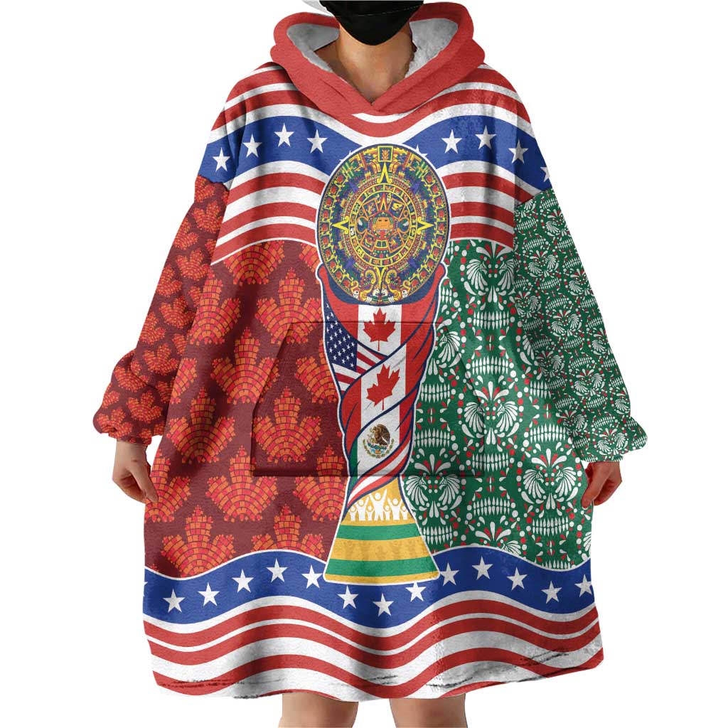Custom Mexico Canada USA Wearable Blanket Hoodie World Nations Football 2026