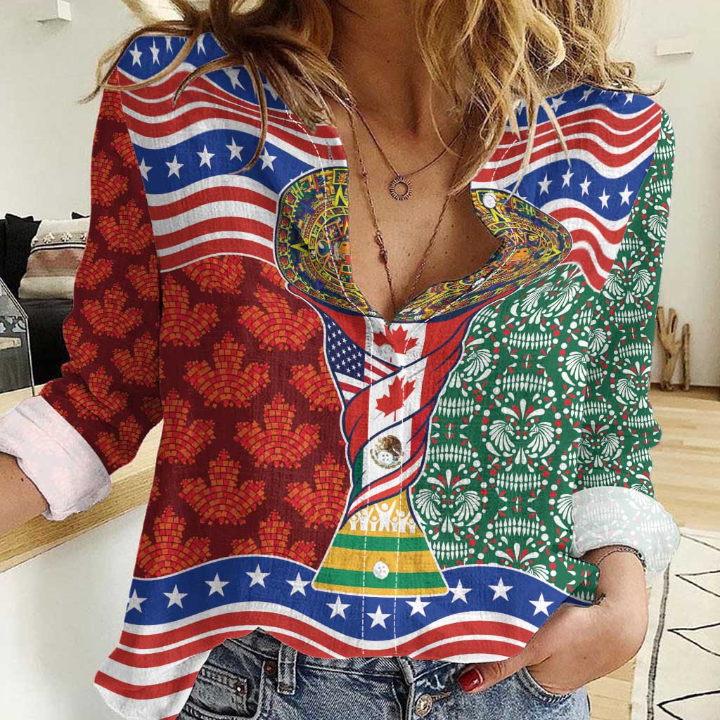 Custom Mexico Canada USA Women Casual Shirt World Nations Football 2026