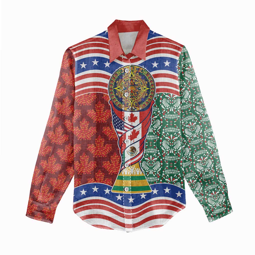 Custom Mexico Canada USA Women Casual Shirt World Nations Football 2026