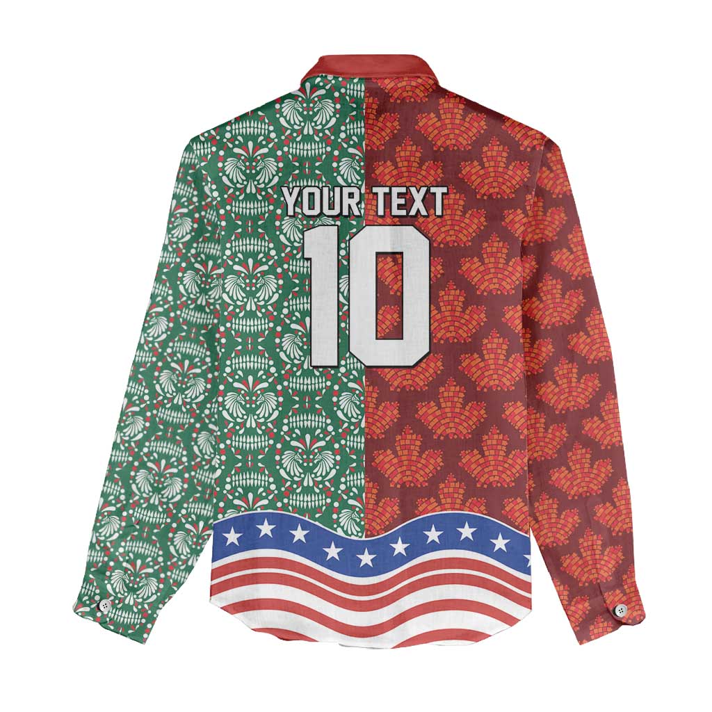 Custom Mexico Canada USA Women Casual Shirt World Nations Football 2026