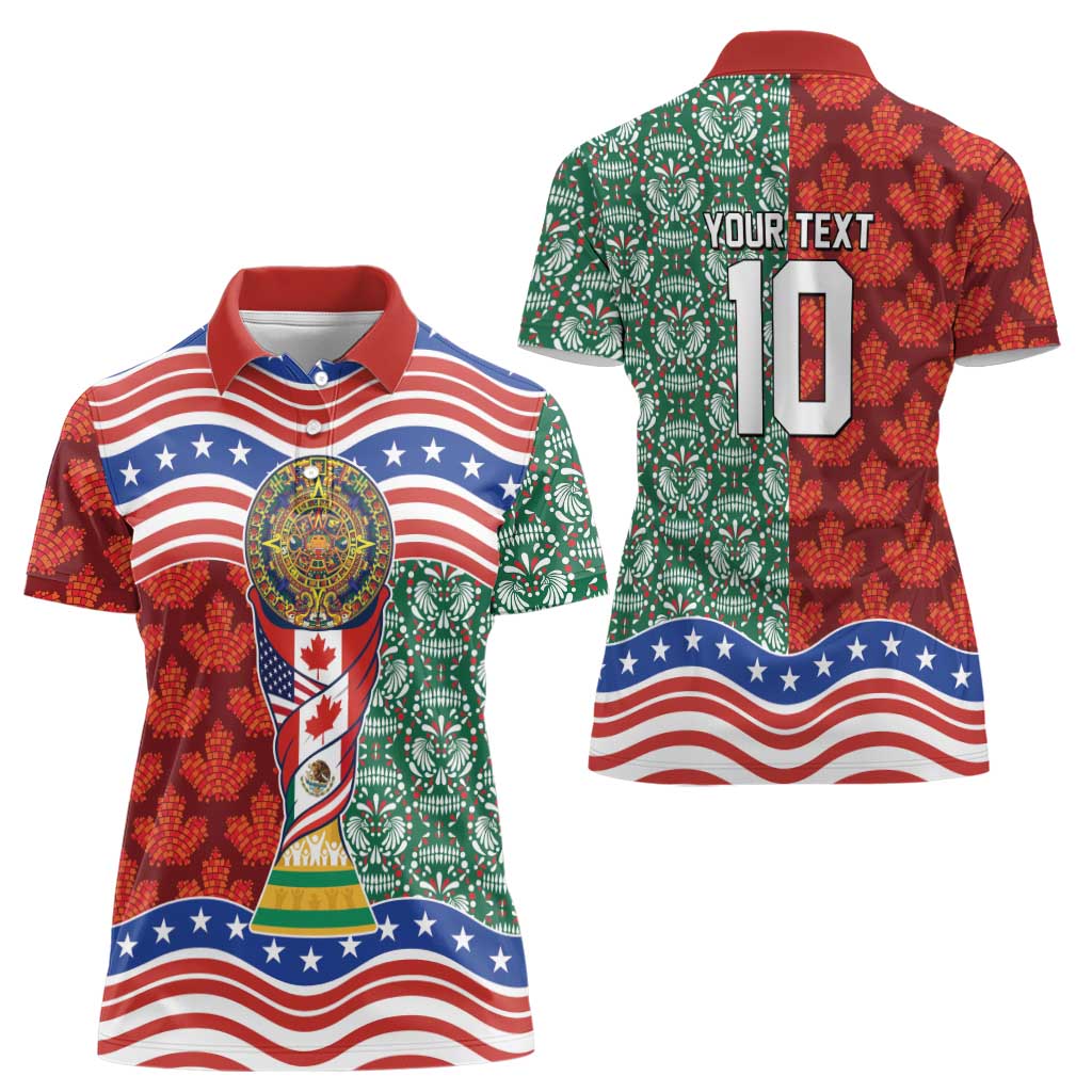 Custom Mexico Canada USA Women Polo Shirt World Nations Football 2026