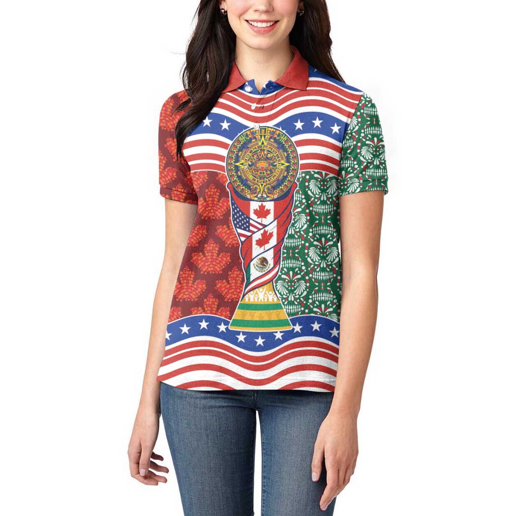 Custom Mexico Canada USA Women Polo Shirt World Nations Football 2026